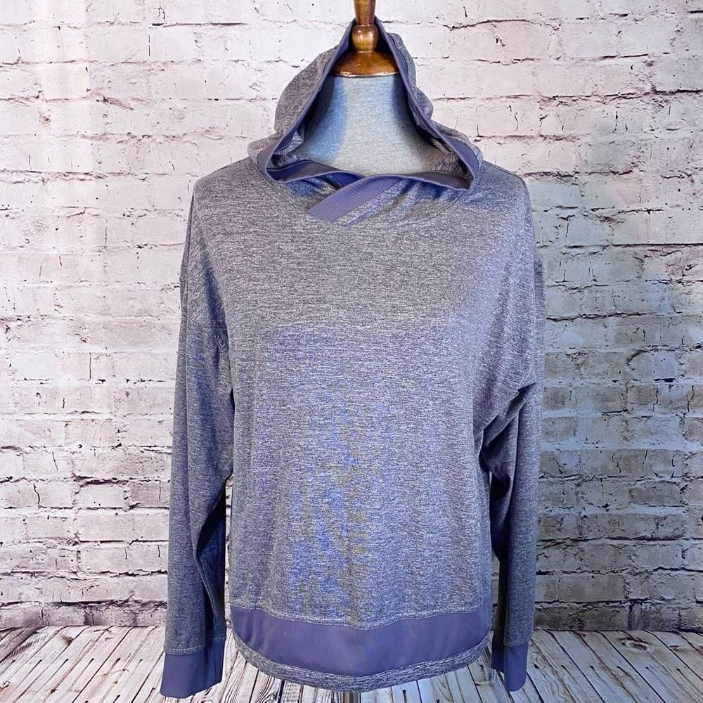 Mondetta Womens Luxury Hoodie Performance Pullover stretch Purple Gray Medium